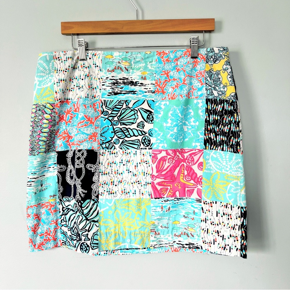 Lilly Pulitzer Patchwork Print Skirt Size 14 - Picture 2 of 10
